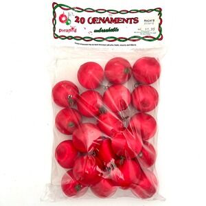 Pyramid Vintage Red Satin Unbreakable Christmas Ornaments Pack of 20 2514112